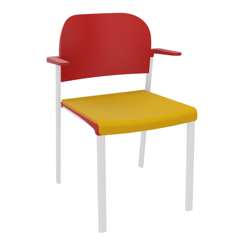 ROMY CHAISE 4P FIXES ASSISE TISSU DOSSIER POLYPRO AVEC ACCOUDOIRS  A5 SP PZ