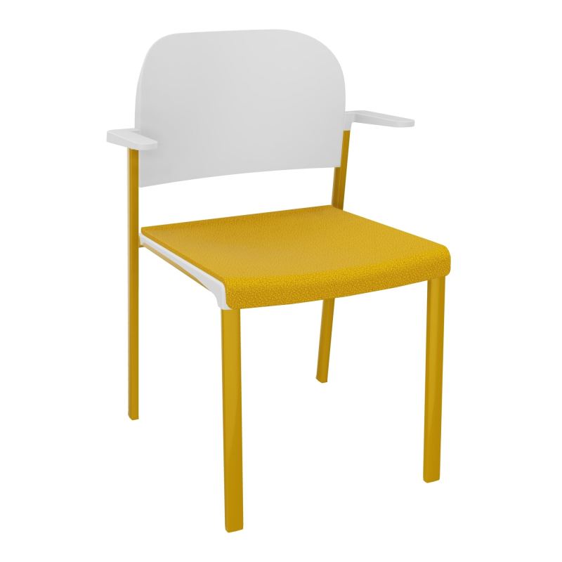 ROMY CHAISE 4P FIXES ASSISE TISSU DOSSIER POLYPRO AVEC ACCOUDOIRS  A5 SX PT