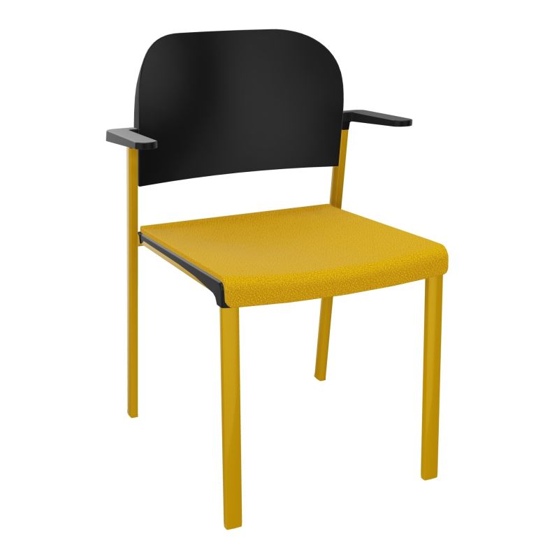 ROMY CHAISE 4P FIXES ASSISE TISSU DOSSIER POLYPRO AVEC ACCOUDOIRS  A5 SX PU