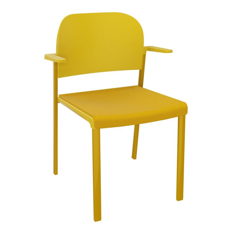 ROMY CHAISE 4P FIXES ASSISE TISSU DOSSIER POLYPRO AVEC ACCOUDOIRS  A5 SX PW