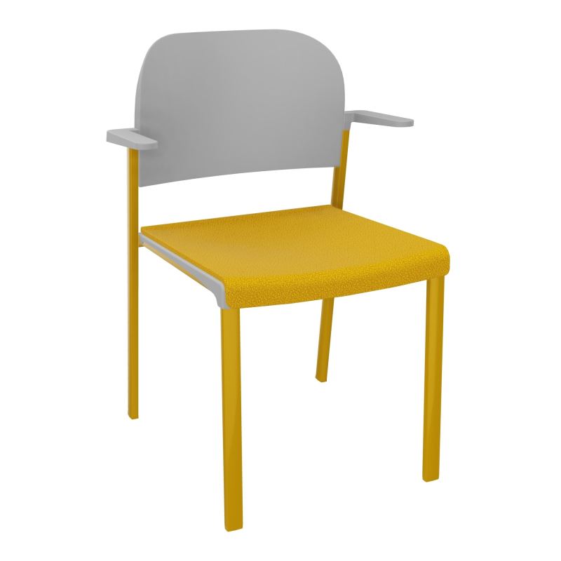 ROMY CHAISE 4P FIXES ASSISE TISSU DOSSIER POLYPRO AVEC ACCOUDOIRS  A5 SX PX