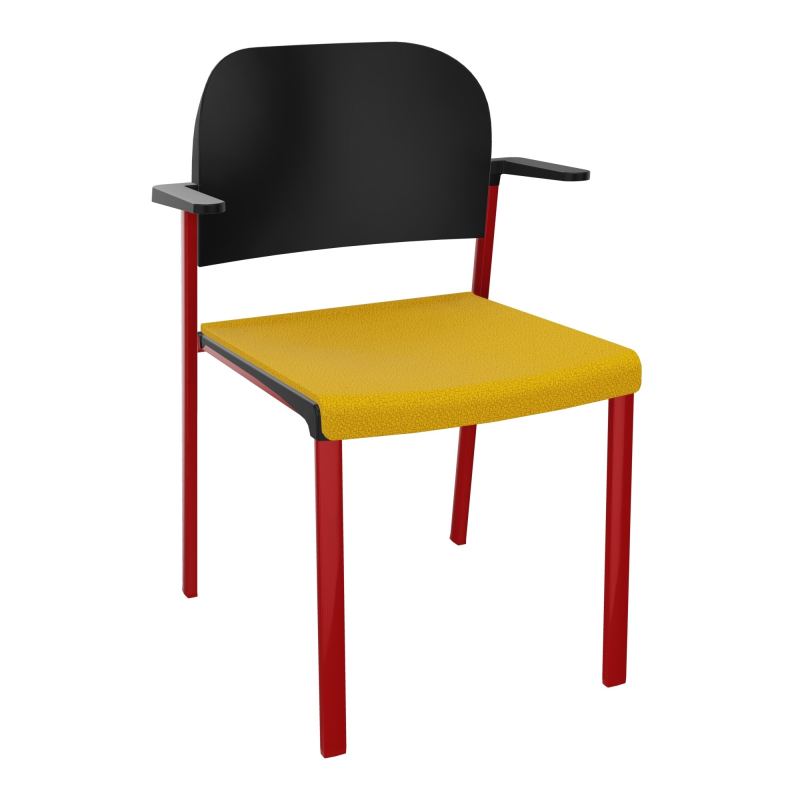 ROMY CHAISE 4P FIXES ASSISE TISSU DOSSIER POLYPRO AVEC ACCOUDOIRS  A5 ZY PU