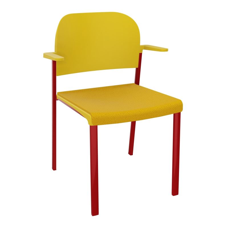 ROMY CHAISE 4P FIXES ASSISE TISSU DOSSIER POLYPRO AVEC ACCOUDOIRS  A5 ZY PW