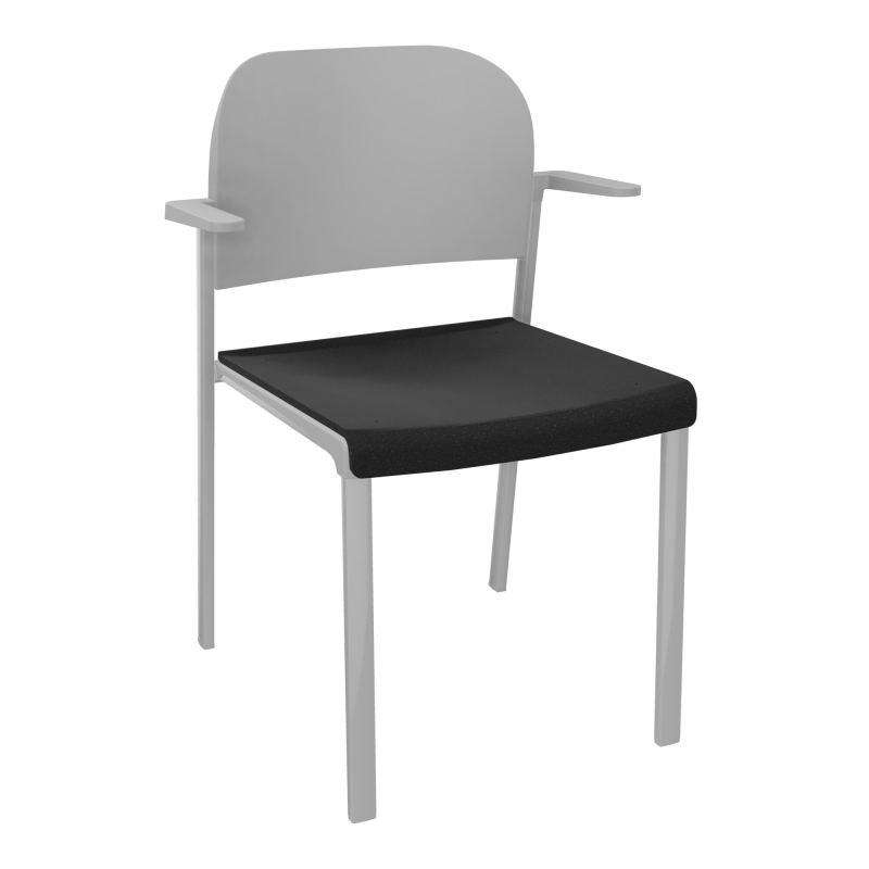 ROMY CHAISE 4P FIXES ASSISE TISSU DOSSIER POLYPRO AVEC ACCOUDOIRS  A6 SB PX