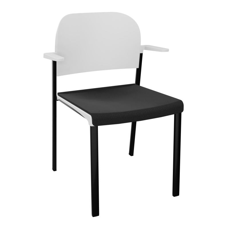 ROMY CHAISE 4P FIXES ASSISE TISSU DOSSIER POLYPRO AVEC ACCOUDOIRS  A6 SG PT