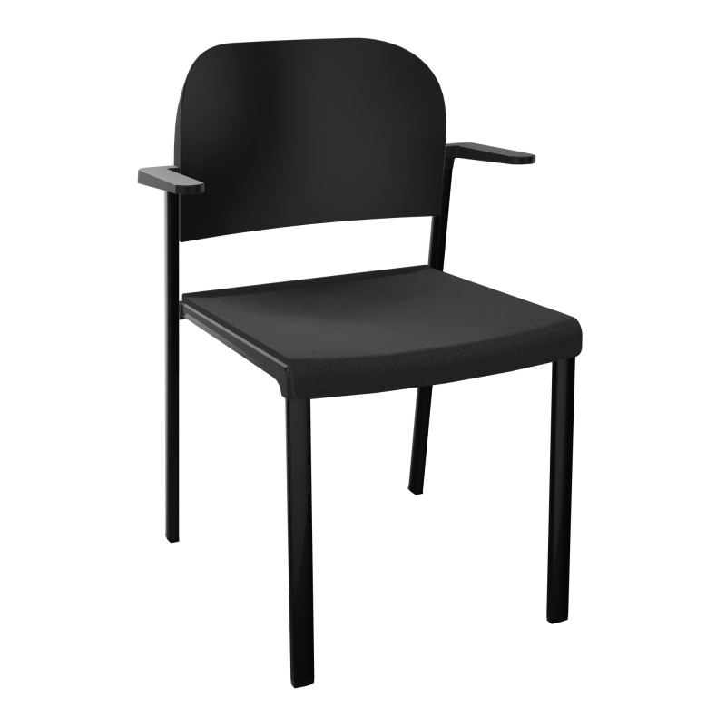 ROMY CHAISE 4P FIXES ASSISE TISSU DOSSIER POLYPRO AVEC ACCOUDOIRS  A6 SG PU