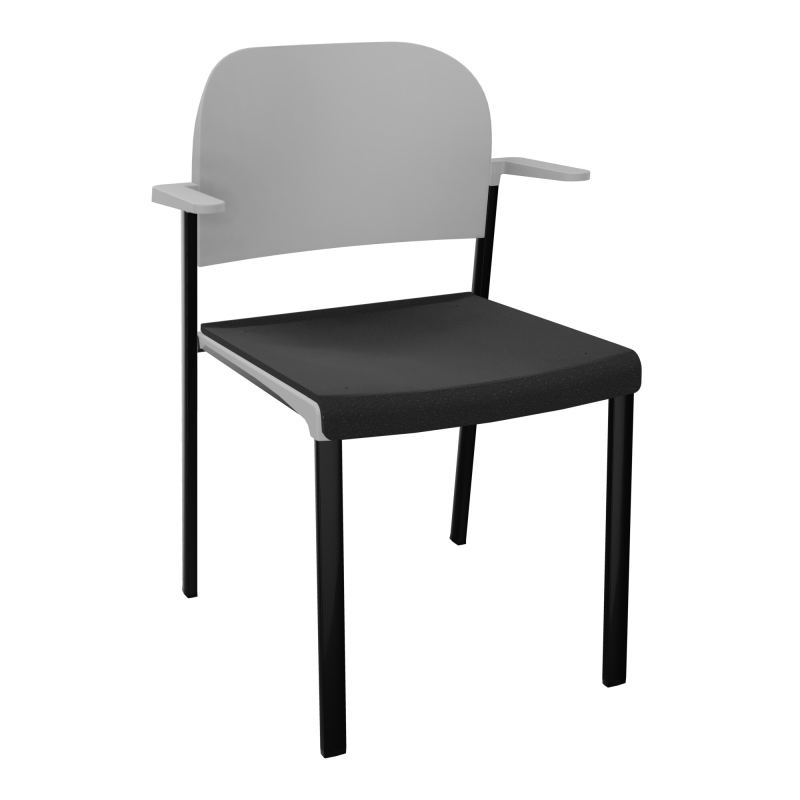 ROMY CHAISE 4P FIXES ASSISE TISSU DOSSIER POLYPRO AVEC ACCOUDOIRS  A6 SG PX
