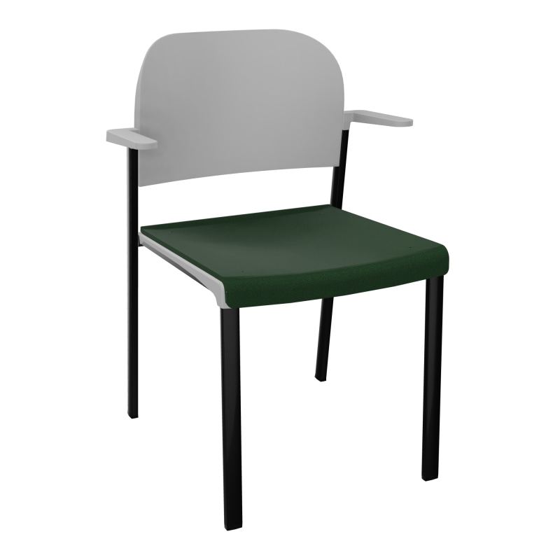 ROMY CHAISE 4P FIXES ASSISE TISSU DOSSIER POLYPRO AVEC ACCOUDOIRS  A9 SG PX