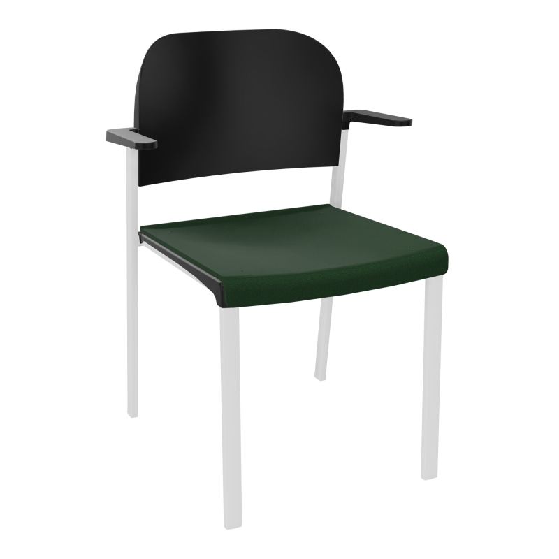 ROMY CHAISE 4P FIXES ASSISE TISSU DOSSIER POLYPRO AVEC ACCOUDOIRS  A9 SP PU