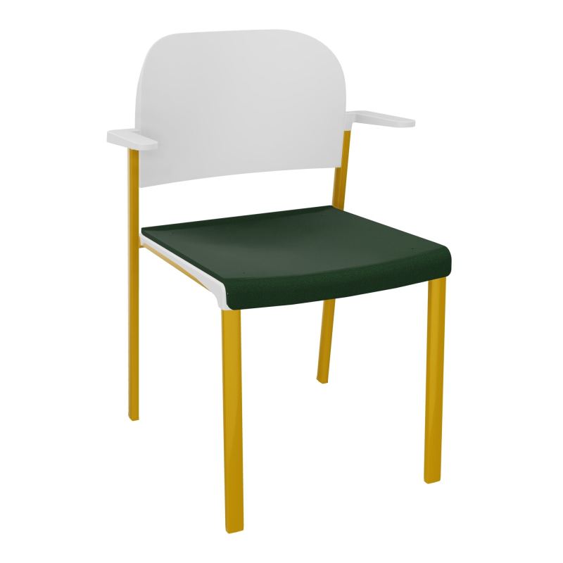 ROMY CHAISE 4P FIXES ASSISE TISSU DOSSIER POLYPRO AVEC ACCOUDOIRS  A9 SX PT