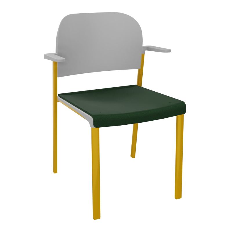 ROMY CHAISE 4P FIXES ASSISE TISSU DOSSIER POLYPRO AVEC ACCOUDOIRS  A9 SX PX