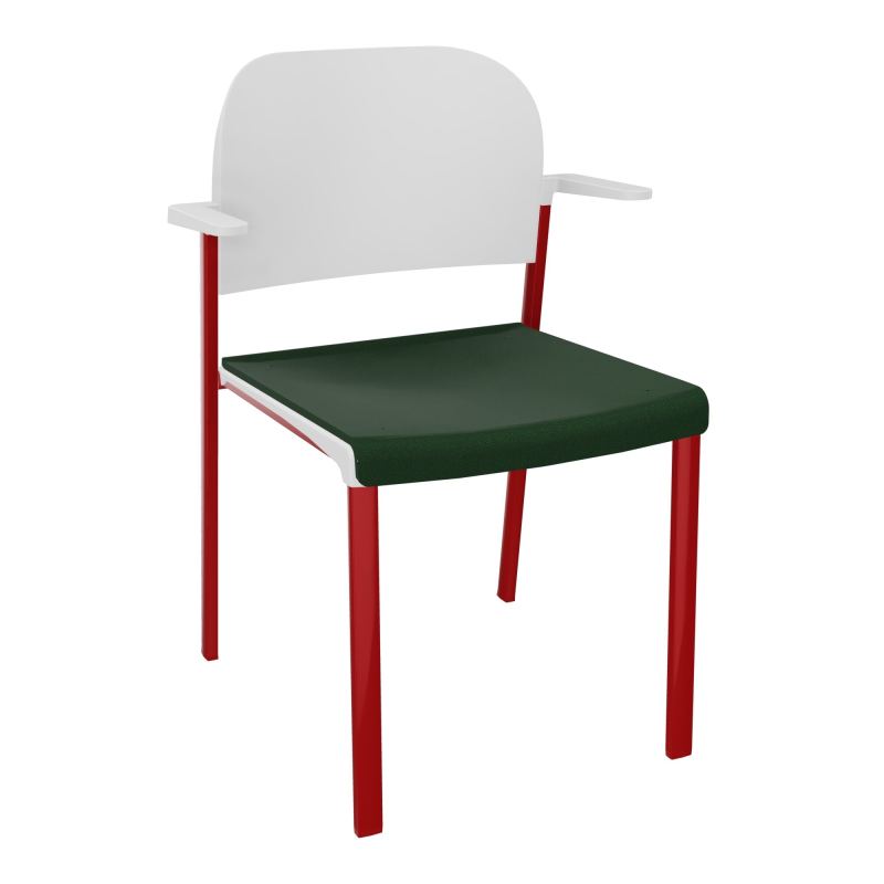 ROMY CHAISE 4P FIXES ASSISE TISSU DOSSIER POLYPRO AVEC ACCOUDOIRS  A9 ZY PT