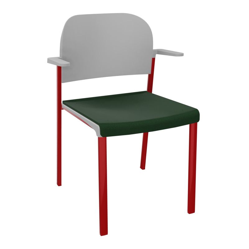 ROMY CHAISE 4P FIXES ASSISE TISSU DOSSIER POLYPRO AVEC ACCOUDOIRS  A9 ZY PX