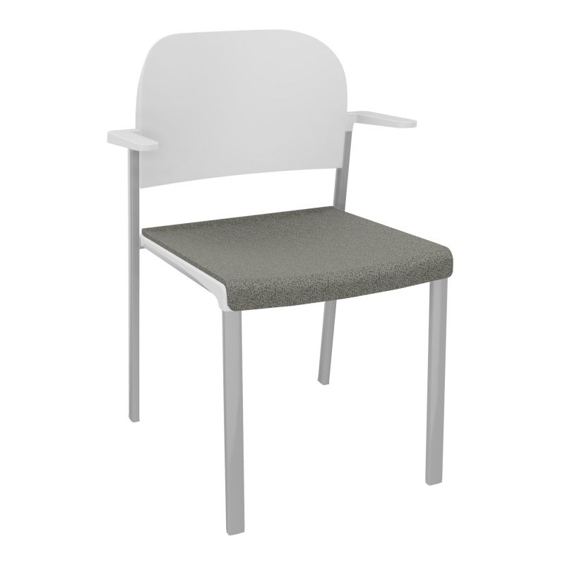 ROMY CHAISE 4P FIXES ASSISE TISSU DOSSIER POLYPRO AVEC ACCOUDOIRS  B1 SB PT