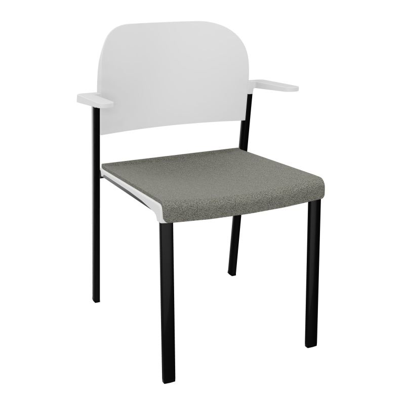 ROMY CHAISE 4P FIXES ASSISE TISSU DOSSIER POLYPRO AVEC ACCOUDOIRS  B1 SG PT