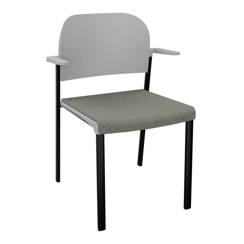 ROMY CHAISE 4P FIXES ASSISE TISSU DOSSIER POLYPRO AVEC ACCOUDOIRS  B1 SG PX