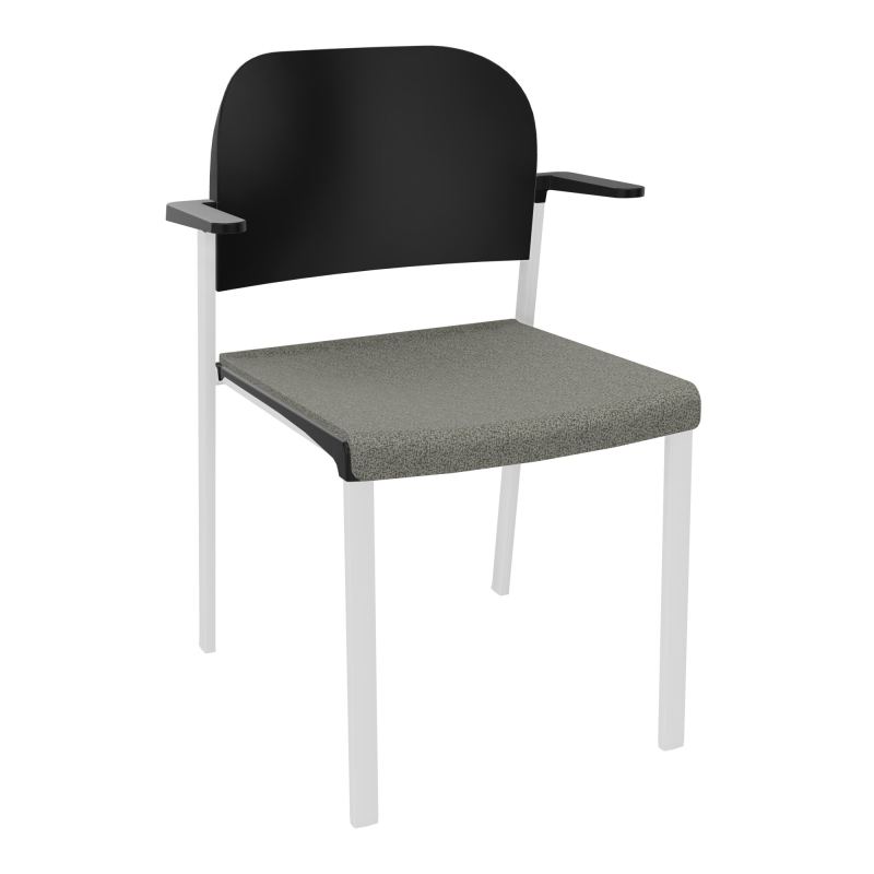 ROMY CHAISE 4P FIXES ASSISE TISSU DOSSIER POLYPRO AVEC ACCOUDOIRS  B1 SP PU