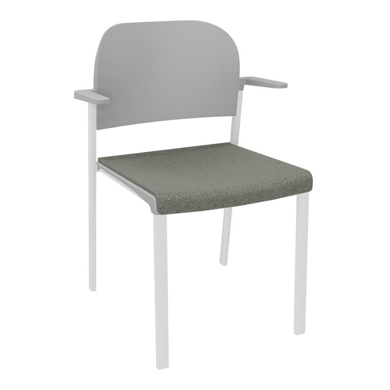 ROMY CHAISE 4P FIXES ASSISE TISSU DOSSIER POLYPRO AVEC ACCOUDOIRS  B1 SP PX