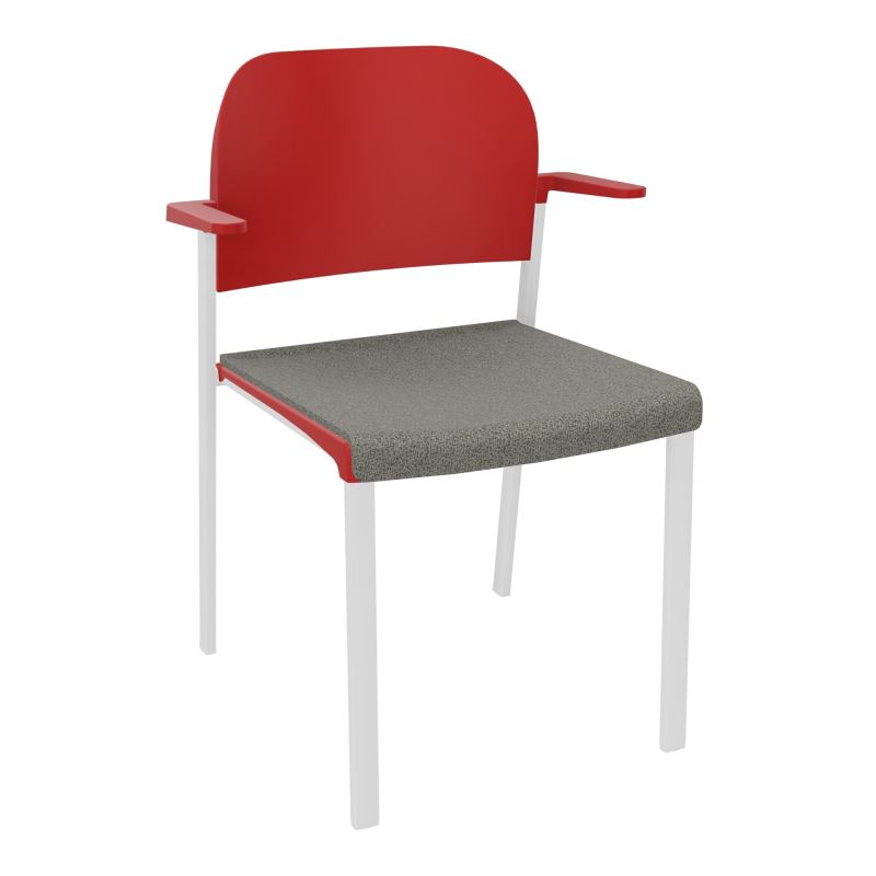 ROMY CHAISE 4P FIXES ASSISE TISSU DOSSIER POLYPRO AVEC ACCOUDOIRS  B1 SP PZ