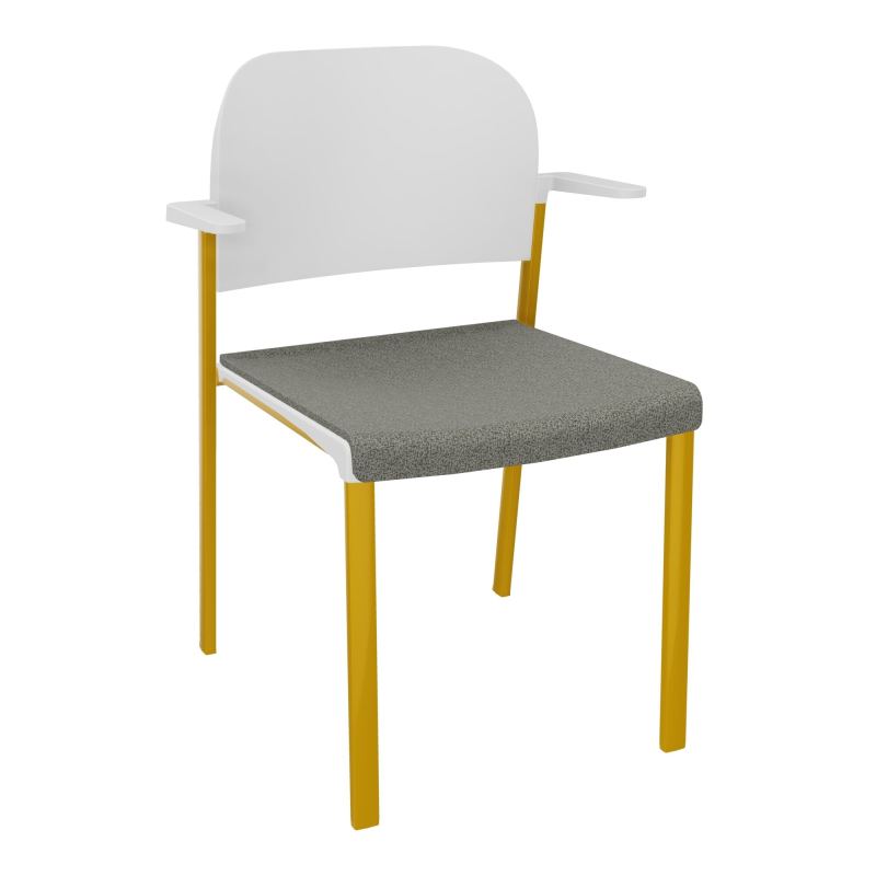 ROMY CHAISE 4P FIXES ASSISE TISSU DOSSIER POLYPRO AVEC ACCOUDOIRS  B1 SX PT