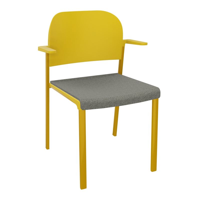 ROMY CHAISE 4P FIXES ASSISE TISSU DOSSIER POLYPRO AVEC ACCOUDOIRS  B1 SX PW