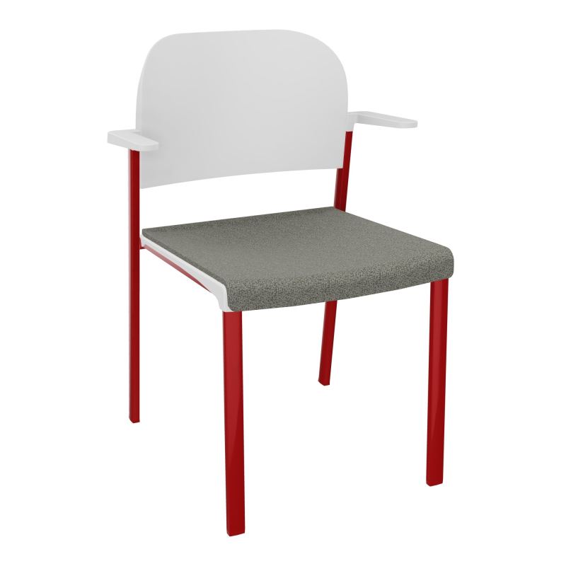 ROMY CHAISE 4P FIXES ASSISE TISSU DOSSIER POLYPRO AVEC ACCOUDOIRS  B1 ZY PT