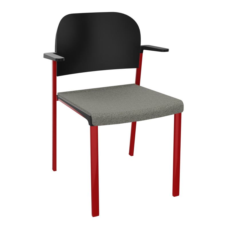 ROMY CHAISE 4P FIXES ASSISE TISSU DOSSIER POLYPRO AVEC ACCOUDOIRS  B1 ZY PU