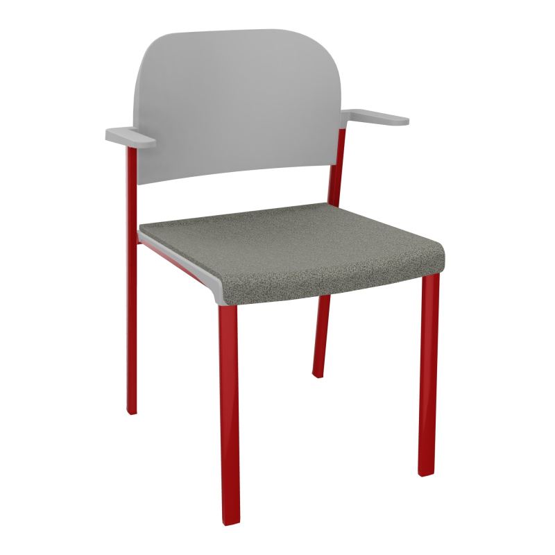 ROMY CHAISE 4P FIXES ASSISE TISSU DOSSIER POLYPRO AVEC ACCOUDOIRS  B1 ZY PX