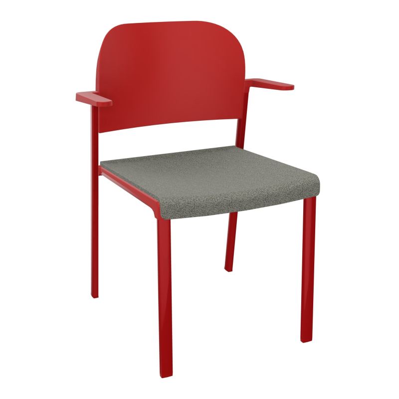 ROMY CHAISE 4P FIXES ASSISE TISSU DOSSIER POLYPRO AVEC ACCOUDOIRS  B1 ZY PZ