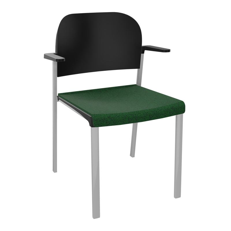 ROMY CHAISE 4P FIXES ASSISE TISSU DOSSIER POLYPRO AVEC ACCOUDOIRS  B2 SB PU