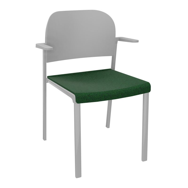 ROMY CHAISE 4P FIXES ASSISE TISSU DOSSIER POLYPRO AVEC ACCOUDOIRS  B2 SB PX