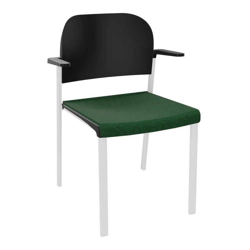 ROMY CHAISE 4P FIXES ASSISE TISSU DOSSIER POLYPRO AVEC ACCOUDOIRS  B2 SP PU