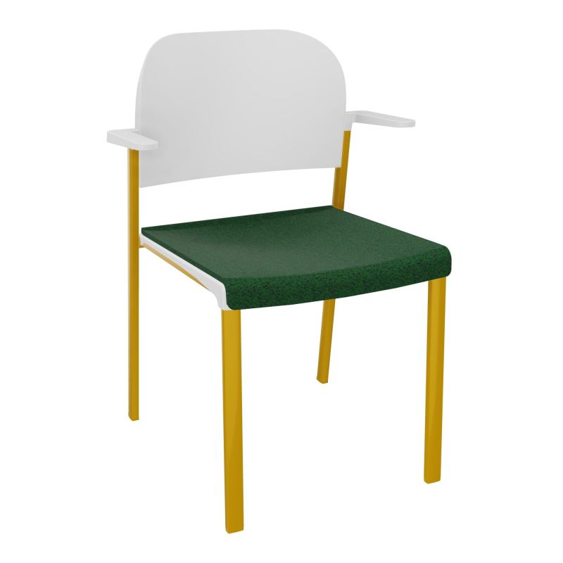 ROMY CHAISE 4P FIXES ASSISE TISSU DOSSIER POLYPRO AVEC ACCOUDOIRS  B2 SX PT