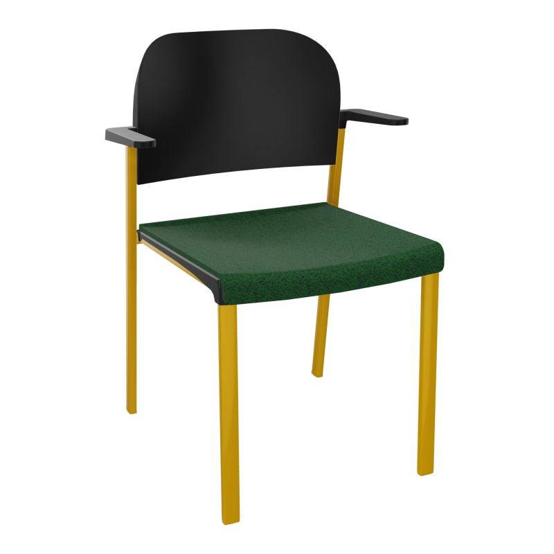 ROMY CHAISE 4P FIXES ASSISE TISSU DOSSIER POLYPRO AVEC ACCOUDOIRS  B2 SX PU