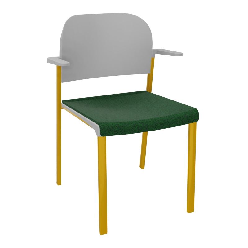 ROMY CHAISE 4P FIXES ASSISE TISSU DOSSIER POLYPRO AVEC ACCOUDOIRS  B2 SX PX