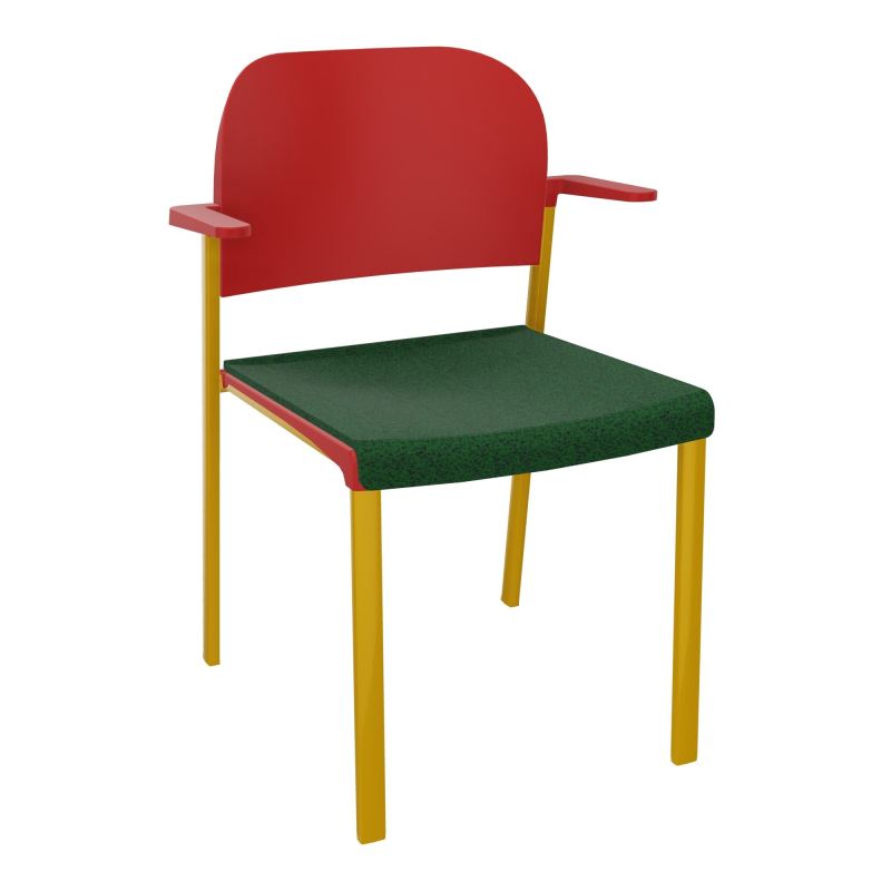 ROMY CHAISE 4P FIXES ASSISE TISSU DOSSIER POLYPRO AVEC ACCOUDOIRS  B2 SX PZ