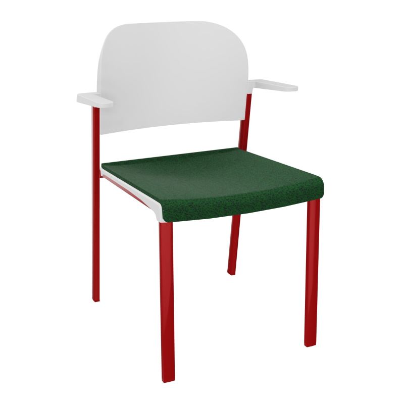 ROMY CHAISE 4P FIXES ASSISE TISSU DOSSIER POLYPRO AVEC ACCOUDOIRS  B2 ZY PT