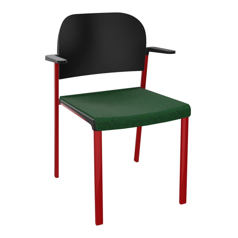 ROMY CHAISE 4P FIXES ASSISE TISSU DOSSIER POLYPRO AVEC ACCOUDOIRS  B2 ZY PU
