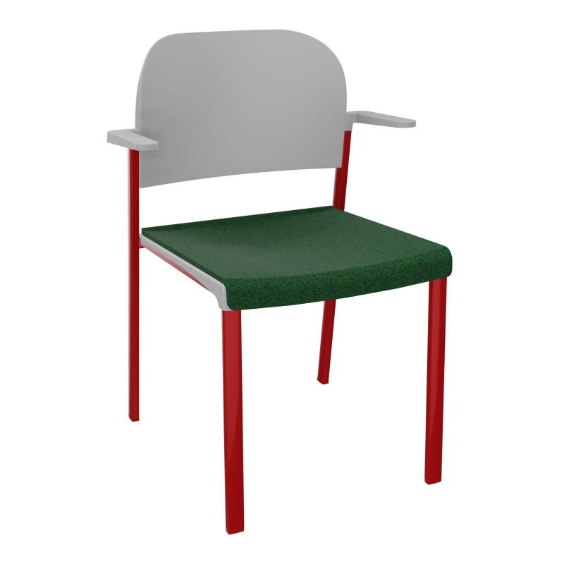 ROMY CHAISE 4P FIXES ASSISE TISSU DOSSIER POLYPRO AVEC ACCOUDOIRS  B2 ZY PX
