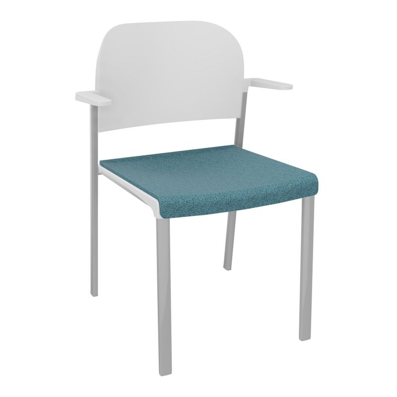 ROMY CHAISE 4P FIXES ASSISE TISSU DOSSIER POLYPRO AVEC ACCOUDOIRS  B4 SB PT