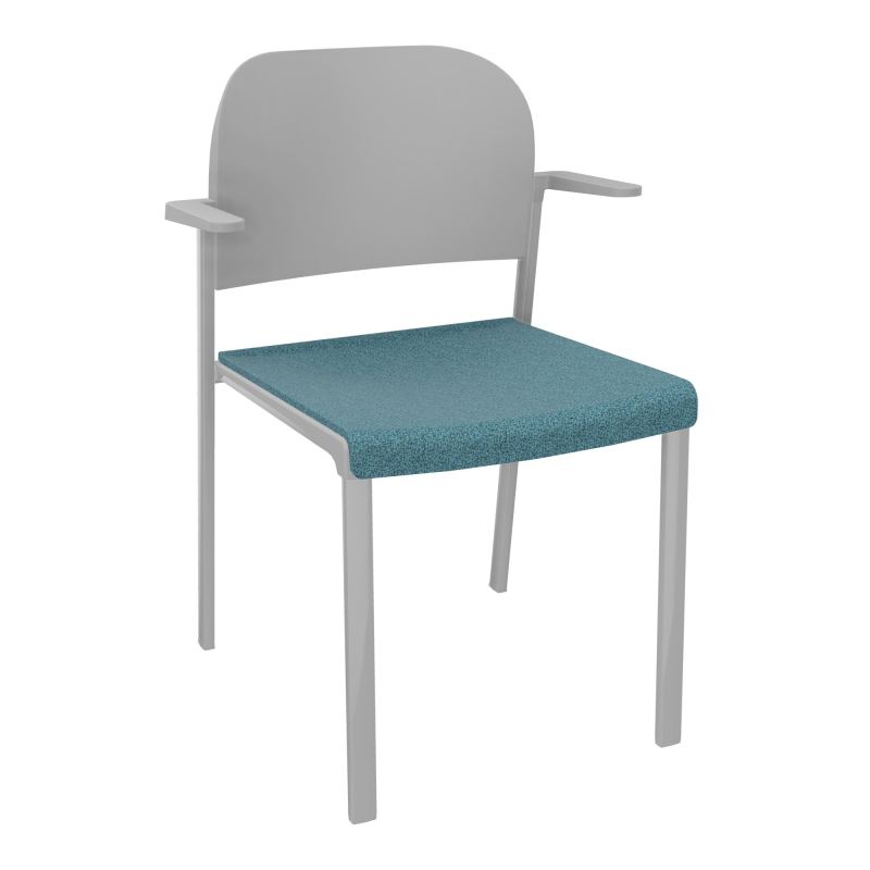 ROMY CHAISE 4P FIXES ASSISE TISSU DOSSIER POLYPRO AVEC ACCOUDOIRS  B4 SB PX