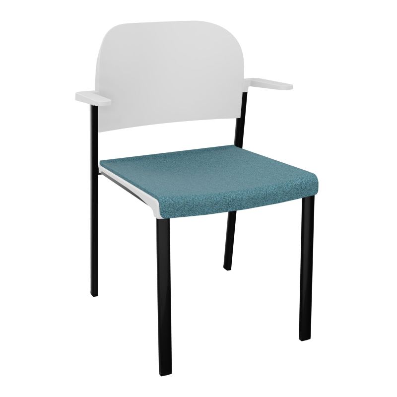 ROMY CHAISE 4P FIXES ASSISE TISSU DOSSIER POLYPRO AVEC ACCOUDOIRS  B4 SG PT