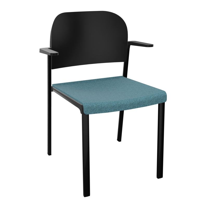 ROMY CHAISE 4P FIXES ASSISE TISSU DOSSIER POLYPRO AVEC ACCOUDOIRS  B4 SG PU