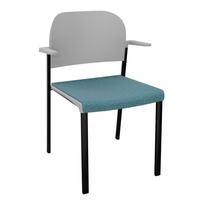 ROMY CHAISE 4P FIXES ASSISE TISSU DOSSIER POLYPRO AVEC ACCOUDOIRS  B4 SG PX
