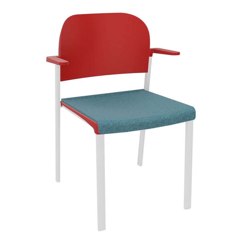 ROMY CHAISE 4P FIXES ASSISE TISSU DOSSIER POLYPRO AVEC ACCOUDOIRS  B4 SP PZ