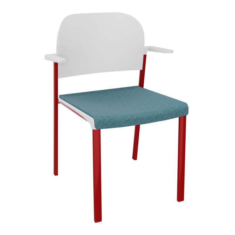 ROMY CHAISE 4P FIXES ASSISE TISSU DOSSIER POLYPRO AVEC ACCOUDOIRS  B4 ZY PT