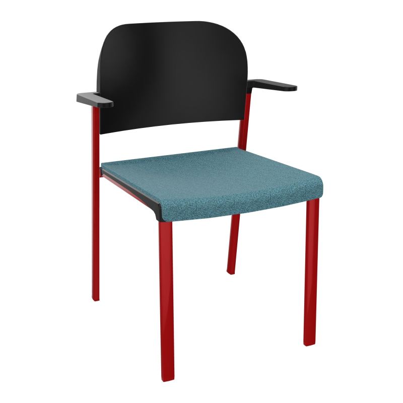 ROMY CHAISE 4P FIXES ASSISE TISSU DOSSIER POLYPRO AVEC ACCOUDOIRS  B4 ZY PU