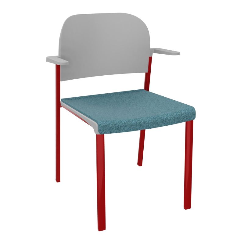 ROMY CHAISE 4P FIXES ASSISE TISSU DOSSIER POLYPRO AVEC ACCOUDOIRS  B4 ZY PX