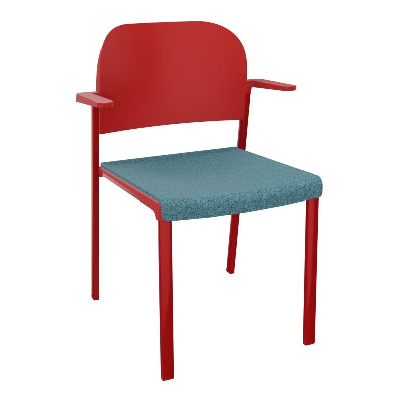 ROMY CHAISE 4P FIXES ASSISE TISSU DOSSIER POLYPRO AVEC ACCOUDOIRS  B4 ZY PZ