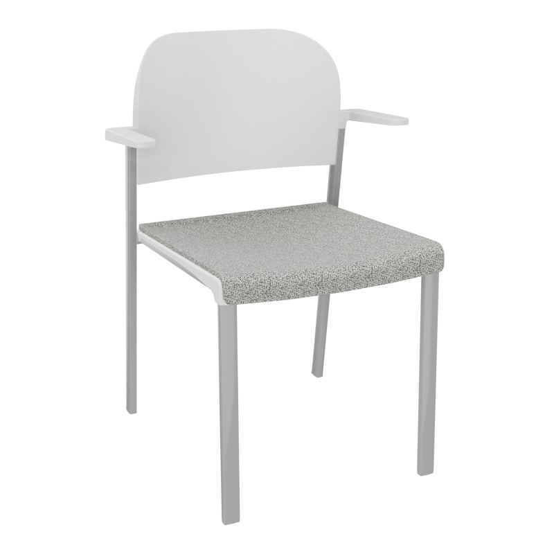 ROMY CHAISE 4P FIXES ASSISE TISSU DOSSIER POLYPRO AVEC ACCOUDOIRS  B5 SB PT